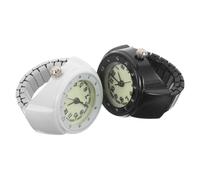ifundom Montre-Bague Analogique Vintage et Bracelet Élastique Réglable | Cadran Lumineux Visible Noir, Mouvement Quartz Intégré, Style Rétro Steampunk, pour Professionnels et Enseignants