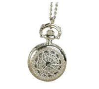 ifundom Montre de Poche à Quartz Petite Taille Argentée Motif Toile d'Araignée Ajourée Chaîne Décorative Élégante Accessoire de Mode Féminin pour Présent et Usage Quotidien