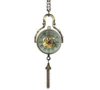 ifundom Montre de Poche Mécanique Suspendue Vintage en Alliage Bronze Collier Sphère Creuse Décorative Montre à Remontage Manuel Légère pour Accessoires de Vêtements