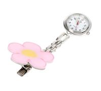 ifundom Montre Infirmière à Clip en Alliage Rose Grand Cadran, Design Fleur Pratique et Confortable pour Surveillance Infirmière Travail