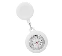 ifundom Montre Infirmière Rétractable à Clip Blanc Montre de Poche Infirmière en Silicone Grand Cadran Pratique pour Personnel Soignant