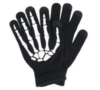 ifundom Moufles de Cyclisme Lumineux à Motif Squelette Halloween Chauds à Doigts Complets Taille Unique en Fibres Acryliques Respirantes pour Vélo Nocturne et Activités en Plein Air