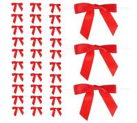 ifundom Nœuds Décoratifs en Ruban Polyester 50 Pcs 15 CM Rouge Mini Nœuds en Fil de Fer Ajustables pour Décoration Mariage Emballage Présent et Loisirs Créatifs