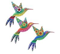 ifundom Ornement En Métal D'oiseau-mouche Pour Décoration Intérieure Et Jardin│lot De 3 Pièces│métal Robuste, Finition Colorée Simulée│décoration Murale Jardin Polyvalente