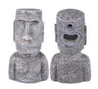ifundom Ouvre-bouteille Créatif en Résine et Métal Style Statue Moai, Décor de Bureau Élégant et Résistant la Rouille, pour Célébrations et Amateurs de Bière