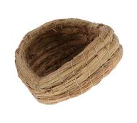 ifundom Paille Tissée Poulet Bird Nest Natural Birdcage Birdhouse Parrot Hideaway Shelter Hut for Small Finch Canary Lovebird Reposed Breending Playing