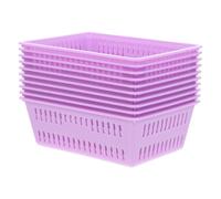 ifundom Panier de Rangement en Plastique pour Jeu, Grand Format 10 Pièces | Rigide et Épais, Facile à Transporter, Usage Boutique ou Hôtel, Couleur Pourpre, Stockage Pratique