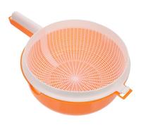 ifundom Panier de Rangement la Cuisine à Double Poignée, Égouttoir à Vaisselle pour Fruits et Légumes, Bol Plastique Système de Vidange Deux Côtés Réutilisable