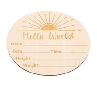 ifundom Panneau Annonce Naissance en Bois Naturel Rond pour Bébé Prénom - Carte Mensuelle Bébé -né - Décoration Photo Naissance Chambre Garçon et Filles -