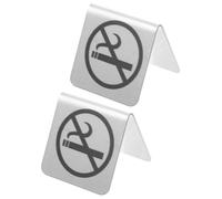 ifundom Panneau « Interdit de Fumer » 2pcs en Acier Inoxydable Argenté Facile à Nettoyer et Transporter, pour Mariage ou Usage Extérieur