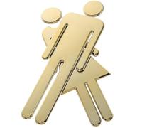 ifundom Panneaux de Toilettes Adhésifs en Imitation Inox Doré 1 Paire pour Hommes et Femmes Signalisation Claire pour Wc Publics Écoles Bureaux et Espaces Commerciaux Installation