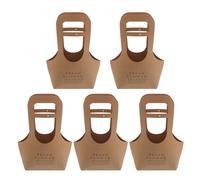 ifundom Paquet D'emballage pour Fleurs en Papier Kraft Couleur Kraft 5 Pièces avec Poignées, Paquet à Bouquets Décoratifs pour Fête des Mères, Mariage et Présents Floraux, Panier