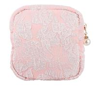 ifundom Paquet Menstruel Délicat en Coton et Lin Fermeture Éclair, Pochette Multifonction Portable pour Femmes et Filles, pour L'école et L'intérieur, Rangement Cartes et Pièces
