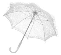 ifundom Parapluie en Dentelle Accessoire Photobooth Polyvalent pour Mariage Blanc Élégant en Acier et Plastique, Décoration pour Scènes de Photographie et Goûters