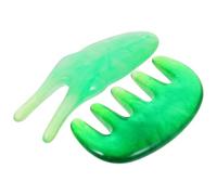 ifundom Peigne de Massage Cuir Chevelu en Résine Vert, Set 2 Pièces Fourche Y pour Stimuler Points D'acupuncture et Favoriser Pénétration des Soins