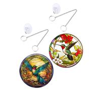 ifundom Pendentif Oiseau En Acrylique Motif Petit Oiseau Suspendu Pour Fenêtre, Ensemble 2 Pièces S, Décoration Murale Extérieure Colorée, Ornement Résistant Aux Intempéries Pour Jardin Ou Terrasse