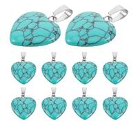 ifundom Pendentifs Cœur en Pierre Naturelle Agate et Quartz Lot de 10 Breloques 20Mm 4G pour Création Bijoux DIY Colliers et Bracelets Personnalisés Accessoires Saint-Valentin