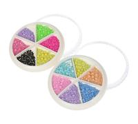ifundom Perles pour Nail Art 2 Boîtes de 6 Compartiments Couleurs Pastel, Petits Charms pour Ongles Décoration Manucure Femme, Breloques Nail Art pour Fêtes et Salon