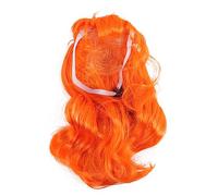 ifundom Perruque pour Animaux Orange Réaliste Longue et Bouclée Accessoire Confortable pour et Chiens pour Halloween et Occasions Spéciales