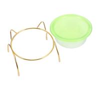 ifundom Pet Feeding Bowl Set with Elevated Oblique Design for Cat Neck Protection Durable Transparent Cat Food and Water Bowl with Stand for Comfortable Eating