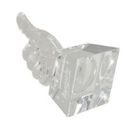 ifundom Petit Trophée Pouce en Verre, Modèle Décoratif Moderne Gravure | Haute Transparence, Effet Lumineux, Pièce Légère, Style Moderne, pour Décoration Intérieure et Récompense