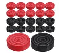 ifundom Pièces D’Échecs en Bois Rondes 24 Pcs Noir et Rouge Accessoires de Jeu de Société Universels pour Dames et Backgammon Légères et Compactes pour Soirées et Réunions Familiales