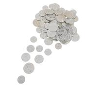 ifundom Pièces de Trésor de Pirate 100 Pcs Argentées en Plastique - Jetons pour Chasse Trésor, Accessoires Fête Anniversaire Pirate, Récompenses Ludiques Éducatives pour Garçon