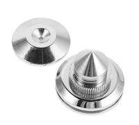 ifundom Pieds D'isolation Acoustique pour Haut-parleurs, Support Argenté | Cuivre Plaqué Nickel et Or 24k, Anti Vibration, Stabilité Renforcée, pour Enceintes Colonnes et Maison