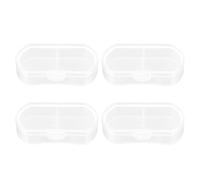 ifundom Pilulier Portable 4 Compartiments Transparent Blanc Étui de Poche Hermétique et Léger Organisateur de Pilules Compact pour Voyage et Rangement Quotidien