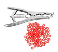 ifundom Pince à Castration de Queue en Acier Inoxydable pour Porcs et Moutons, Pince D'expansion Élastique 100 Anneaux Cassés, Outil Vétérinaire sans Effusion de Sang pour Fourniture