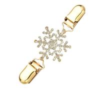 ifundom Pince à Châle de Noël Flocon Cristal Fermoir Pull Femme Accessoire Mode pour Cardigan Robe Taille Ajustable Hiver Élégant Festif