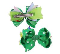 ifundom Pince à Cheveux Trèfle à Quatre Feuilles Coiffe Saint-patrick Pour Garçon Et Filles Accessoire Solide En Tissu Tissé Vert Pour Fête Costumée Lot De 2 Pièces