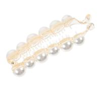 ifundom Pince Banane Accessoire Coiffure pour Queue de Cheval en Plastique Blanc Design, Maintien Solide pour Cheveux Épais pour Mariage et Rendez-