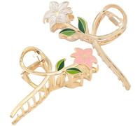 ifundom Pinces à Cheveux Fleur en Alliage Confortables et Robustes Lot de 2 Accessoires pour Cheveux Fins Vie Quotidienne Fêtes