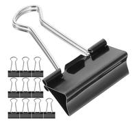 ifundom Pinces à Documents 41 MM Métal Lot de 12, Clips Noirs Multifonctions pour Bureau et Rangement de Dossiers la Maison