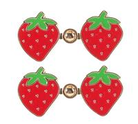 ifundom Pinces à Pantalon Réglables 2 Pcs Motif Fraise Rouge, Serrage-taille Clipsable sans Couture pour Jeans Femme, Boutons-pression Rechange, Ajusteur Taille Confortable pour Couture