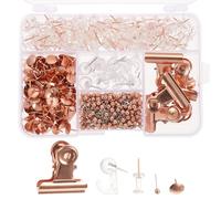 ifundom Pinces à Papier Métalliques Roses Dorées 1 Jeu - 12 Trombones Longue Queue Multifonctions - Pinces à Reliure Pratiques pour Organisation Bureau Classement Documents et Loisirs