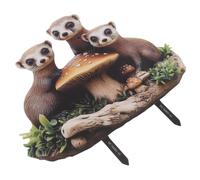 ifundom Piquet De Jardin en Forme De Champignon Suricate Statue De Suricate De Jardin Panneau De Prise De Terre Ornement De Pelouse Animal pour Allée Cour Patio Aménagement