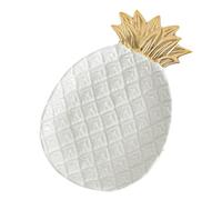 ifundom Plateau Céramique Ananas Blanc pour Bijoux Rangement Élégant et Décoratif Vide-poche pour Salle de Bain et Chambre Design Lisse et Résistant