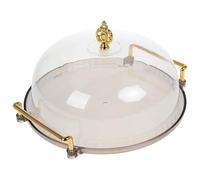 ifundom Plateau de Service à Dessert Rond en Plastique avec Cloche Transparente, Design Minimaliste, Protection Alimentaire Sûre pour Fruits et Gâteaux