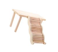 ifundom Plateforme Bois pour Hamster Bois Naturel Échelle Escalade Multifonction pour Petits Animaux Estrade Décorative à Deux Niveaux pour Jeux et Repos