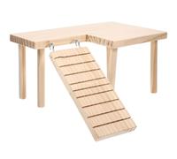 ifundom Plateforme Escalade Bois pour Hamster avec Échelle Ludique Naturel pour Chinchilla et Rat Accessoire Amusant pour Cage Petit Animal