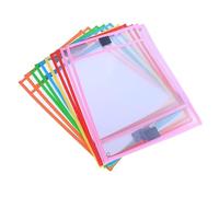 ifundom Pochettes Effaçables à Sec Réutilisables Solides et Résistantes la Saleté Lot de 12 en Pvc avec Étui pour Stylo Couleur Aléatoire pour Bureau