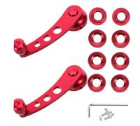 ifundom Poignée Lève-porte Manuelle Aluminium Rouge Manivelle de Fenêtre Voiture avec Kit de Montage et Clips Poignée Assistance pour Portes Gauche et Droite