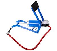 ifundom Pompe à Pied Haute Pression pour Pneus de Vélo, Voiture et Moto, Mini Gonfleur Portable Tube Rouge, Métal Solide, Baromètre Intégré, Pompe à Air Multifonction Légère et Compacte