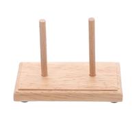 ifundom Porte-Bobines de Fil à Broder en Bois Massif Support Double Tête 9X5 CM en Pin Organiseur Compact pour Bobines de Couture Rubans et Perles Rangement Atelier et Loisirs