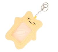 ifundom Porte-Cartes en Peluche Jaune Motif Chat et Lapin Pochette Protectrice pour Carte d'Identité et Photo Porte-Clés Pratique Taille Standard pour Usage Scolaire et Quotidien