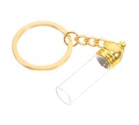 ifundom Porte-clés Bouteille Verre Transparent Grand Format avec Bouchon Doré Flacon Rechargeable Parfum Accessoire Décoratif et Distributeur Huile Essentielle Portable Multifonction