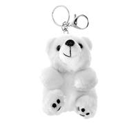 ifundom Porte-clés ours polaire en peluche porte-clés ours blanc pendentif suspendu ornement porte-clés de voiture pour filles et femmes