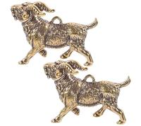 ifundom Porte-clés Pendentif Chèvre en Laiton Or, 2 Pièces, Design Compact Décoratif, Haute Dureté, Léger et Portable, pour Collier ou Usage Quotidien